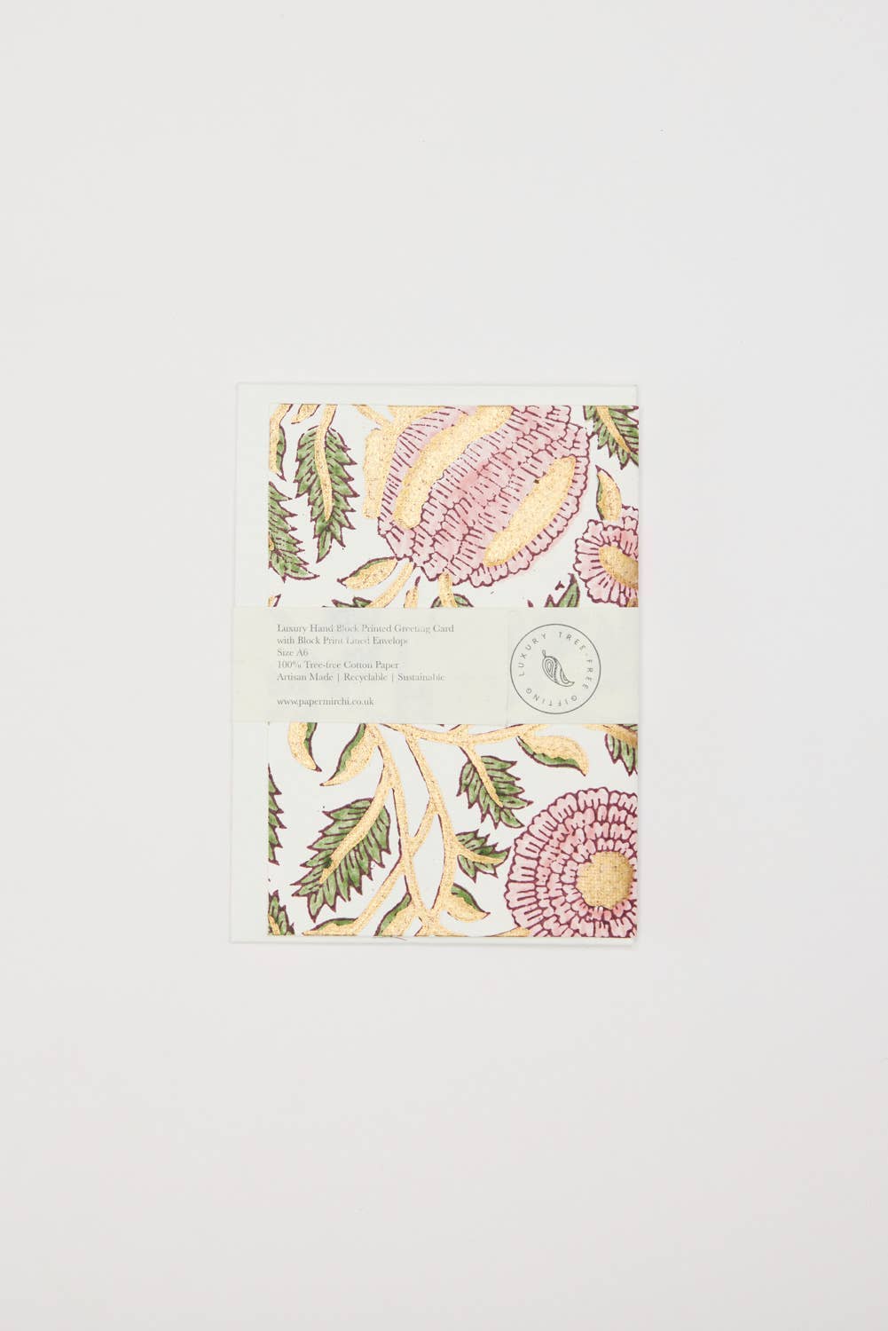 Håndtrykt gratulasjonskort – Marigold Glitz Blush
