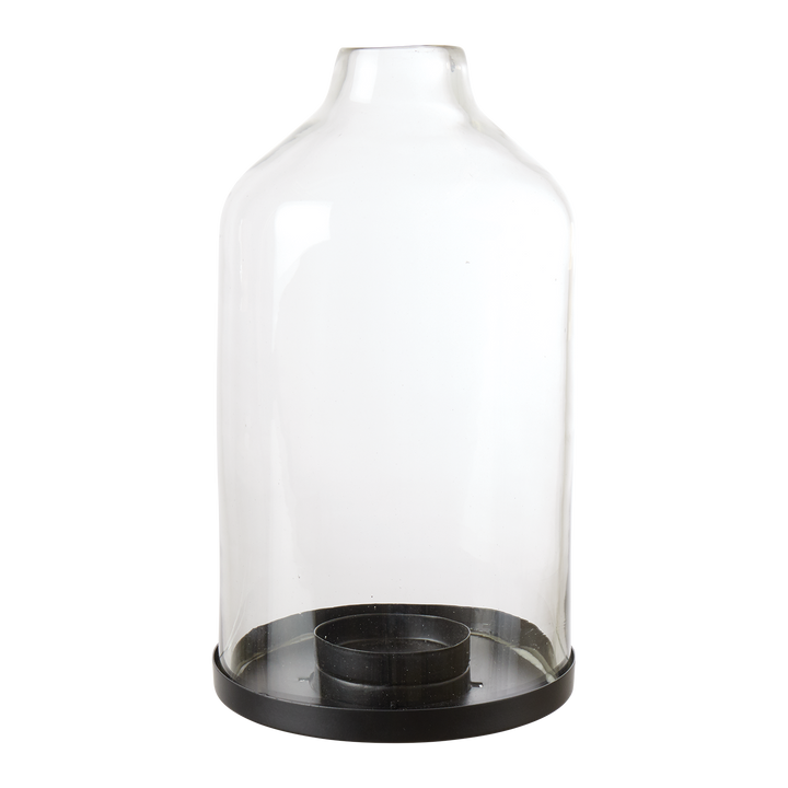 Glasslykt med metallbase