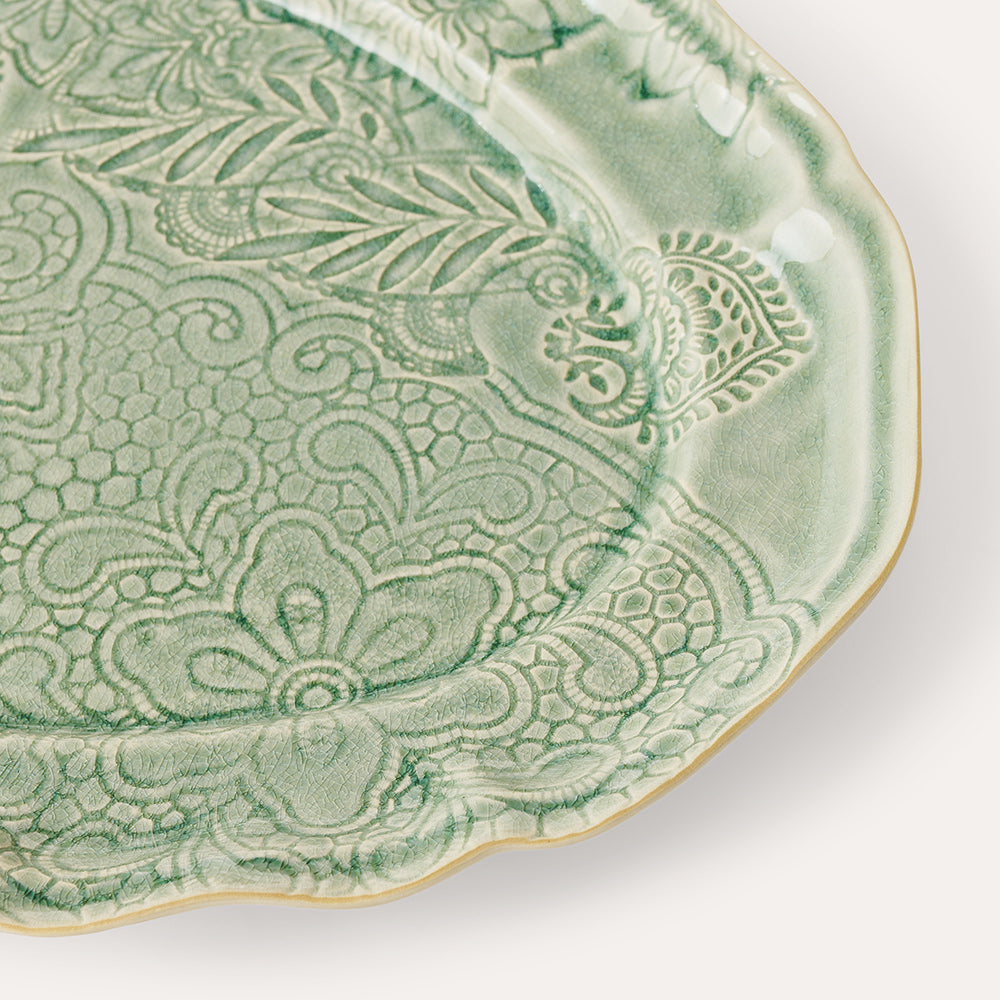 Sthål Stort ovalt fat Antique – 49 × 32 cm