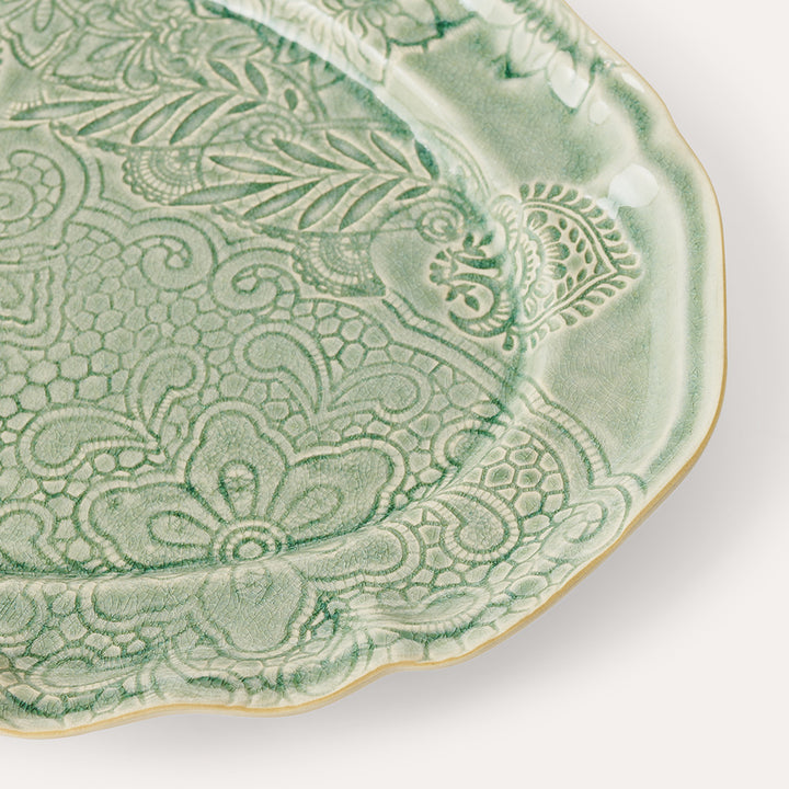 Sthål Stort ovalt fat Antique – 49 × 32 cm