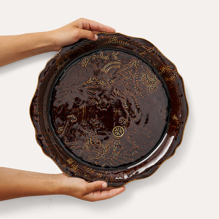 Sthål Rundt serveringsfat / pizzatallerken Coffee – 34 cm