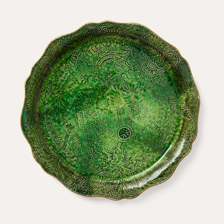Sthål Rundt serveringsfat / pizzatallerken Seaweed – 34 cm