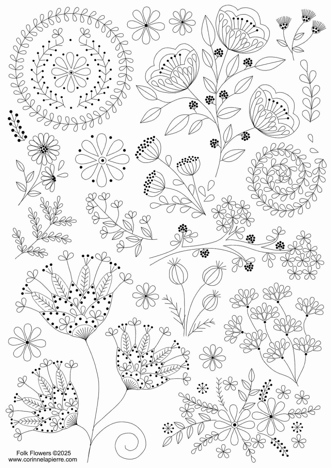 Broderimønster til tekstiler: Botanical