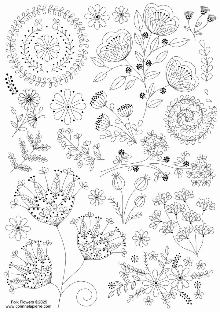 Broderimønster til tekstiler: Botanical