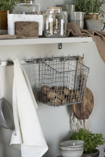 Knaggrekke med 5 knagger – rustfritt stål-look