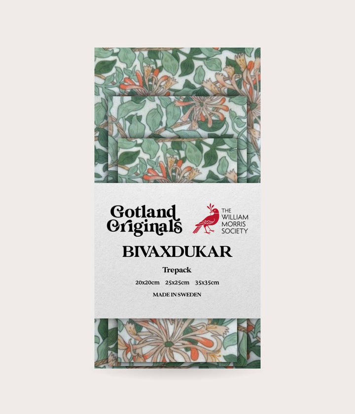 Bivoksduker 3-pk – William Morris Honeysuckle