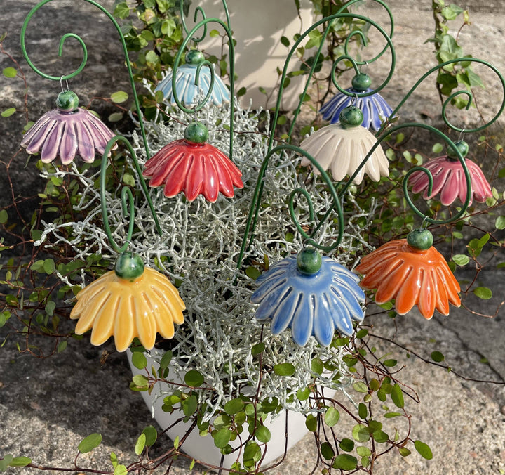 Ceramic Flower Fairytale Flower, Plant stake
