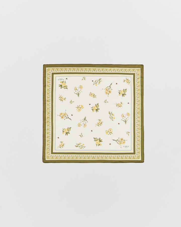Nouveau Floral gult skjerf – kvadrat