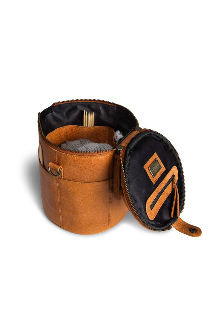 Håndlaget prosjektveske i skinn – Saturn