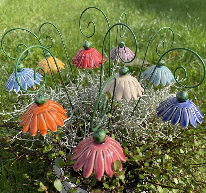 Ceramic Flower Fairytale Flower, Plant stake
