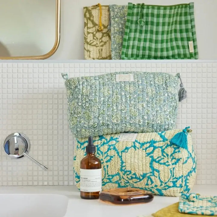 Stor toalettmappe - Arushi Blue Green