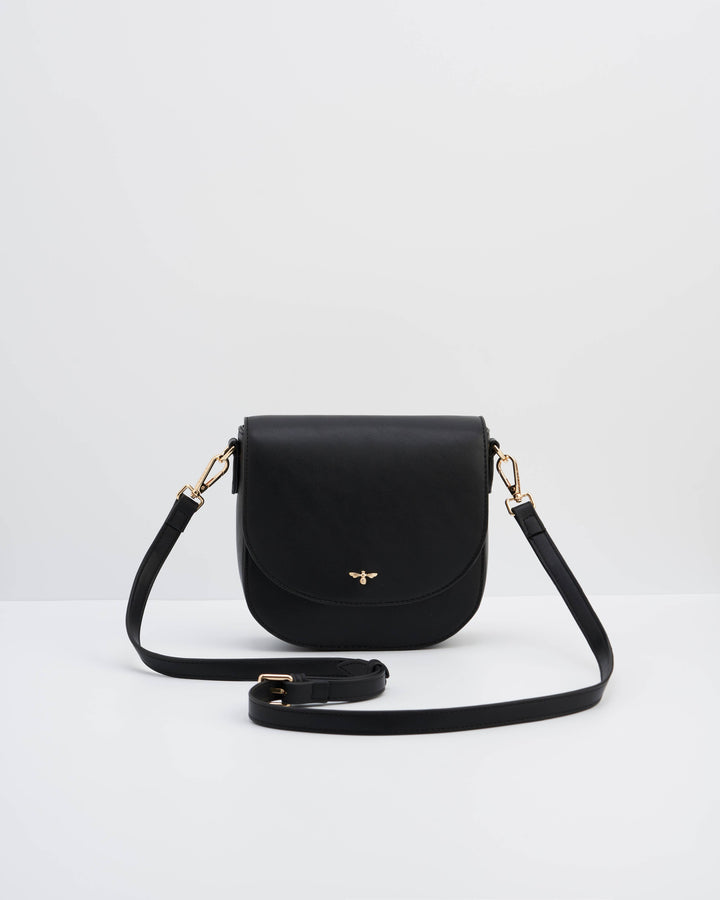 Beth Saddle Crossbody - sort