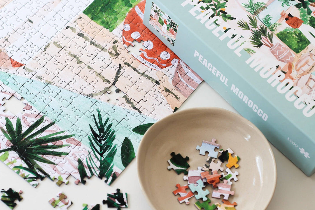 Peaceful Morocco Puslespill 1000 brikker – Illustrert av Sabina Fenn