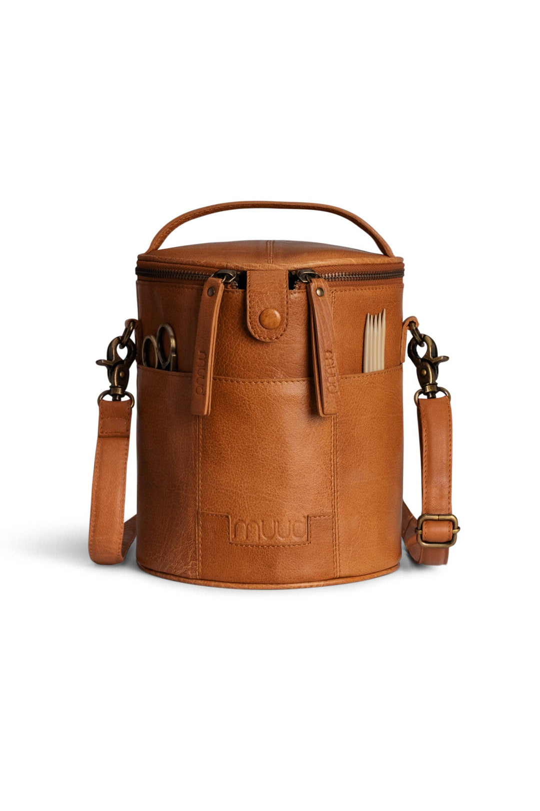 Håndlaget prosjektveske i skinn – Saturn