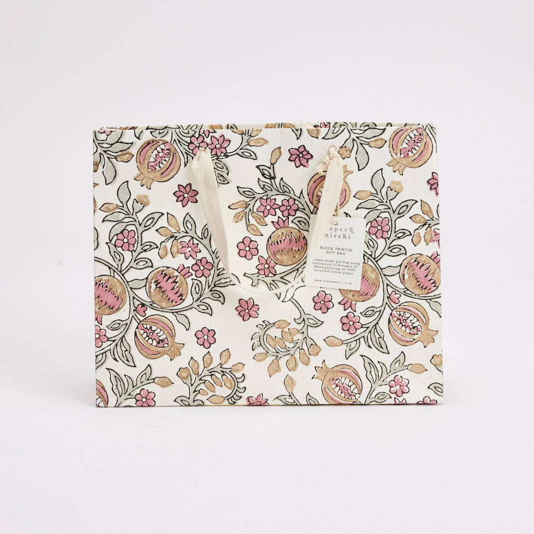 Håndtrykte gaveposer – Pink Earth (Medium)