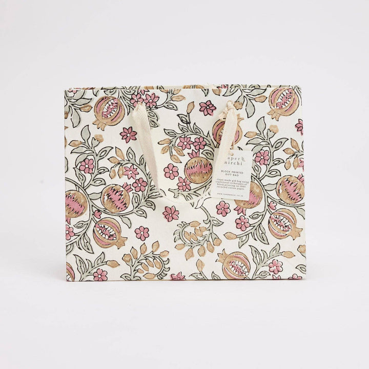 Håndtrykte gaveposer – Pink Earth (Medium)