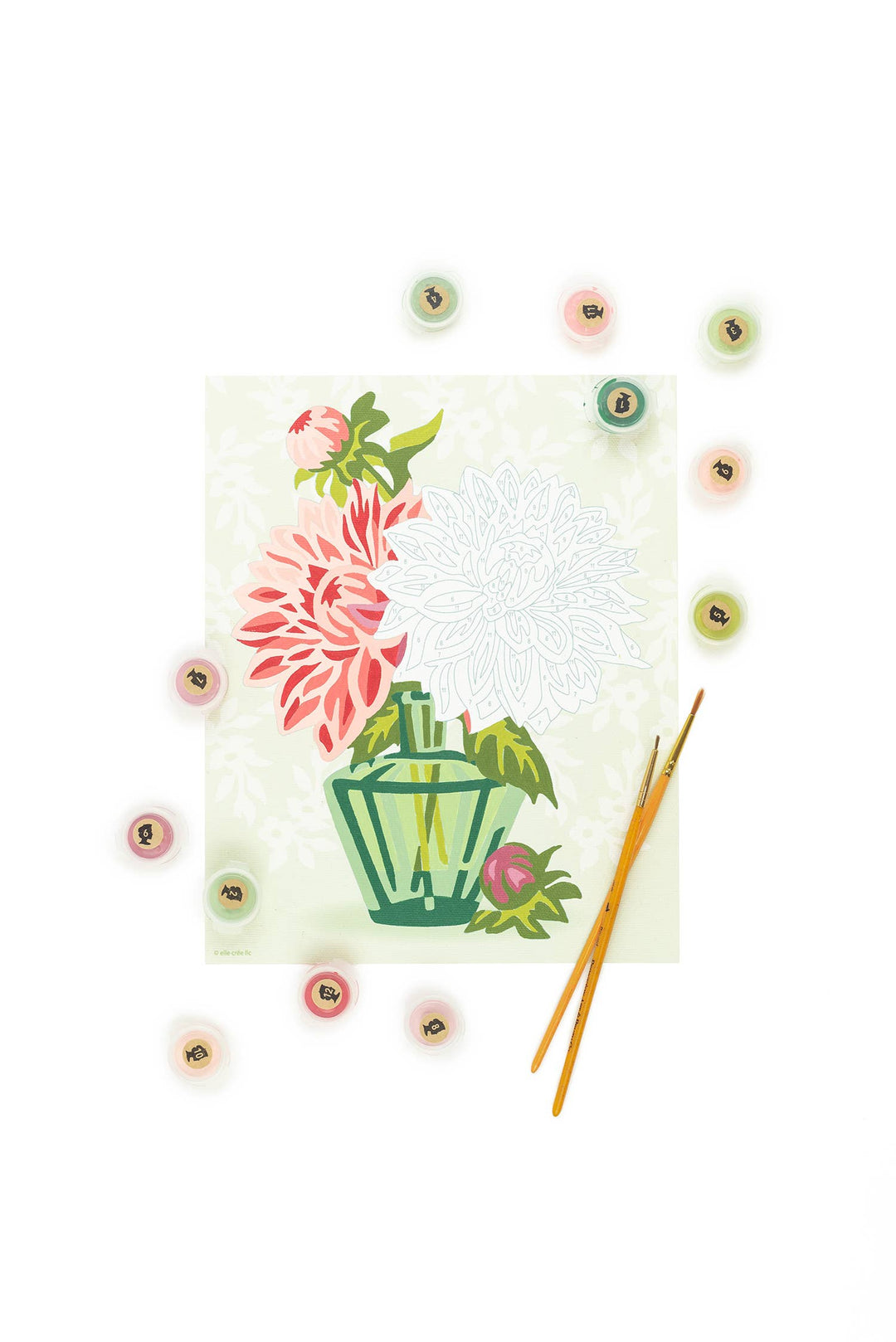 Dahlias in Vase – Paint by Numbers