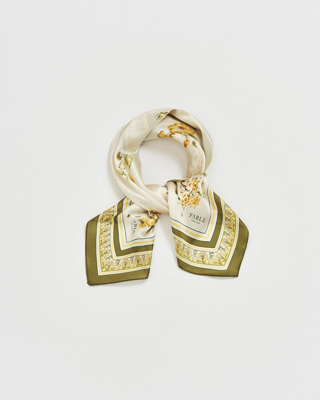 Nouveau Floral gult skjerf – kvadrat