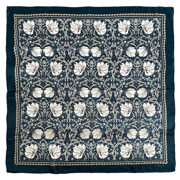 Silkeskjerf - Morris Pimpernell Blue - 90 x 90 cm