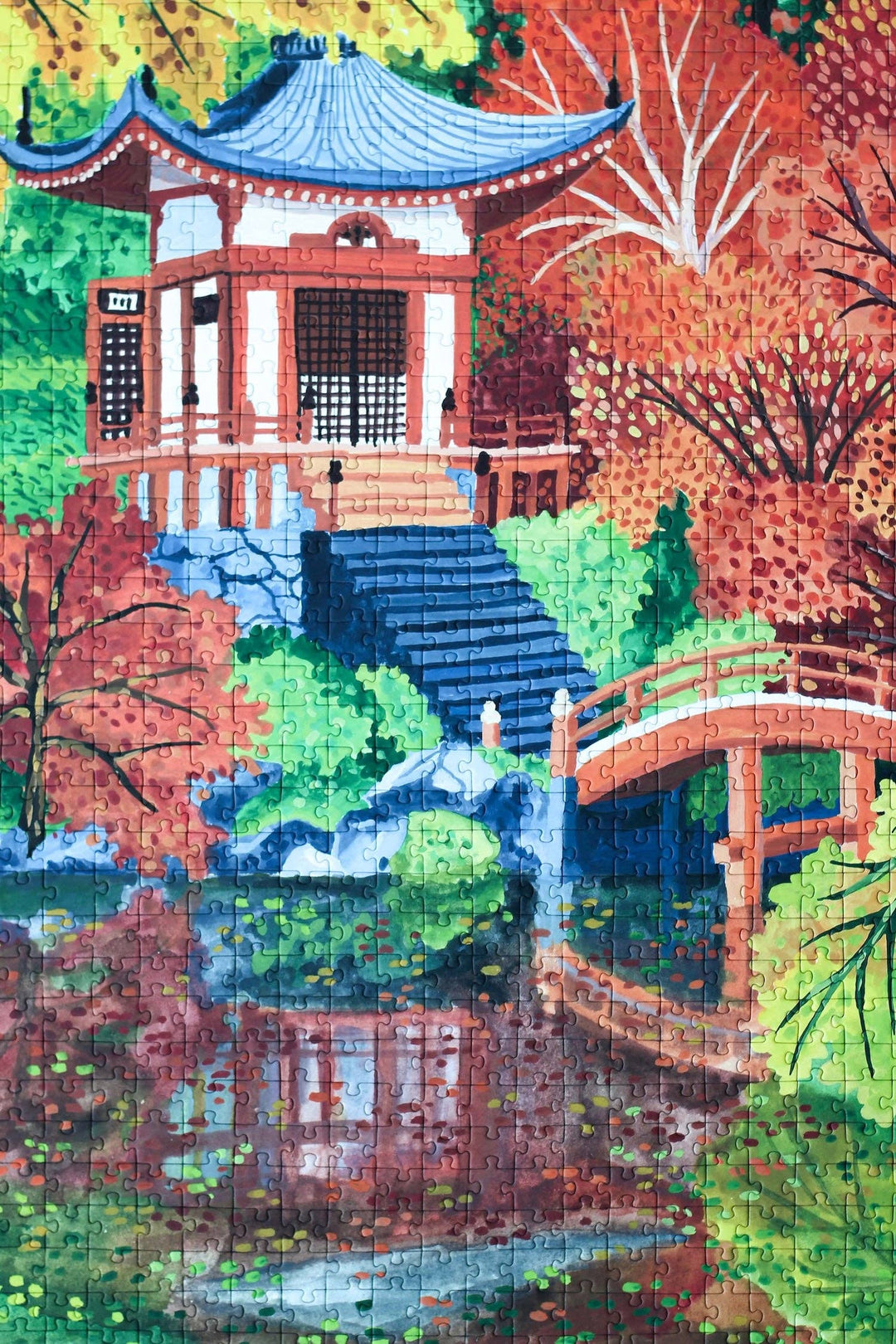 Kyoto Temple Puslespill 1000 brikker – Illustrert av Ellen Gözel-Niehoff