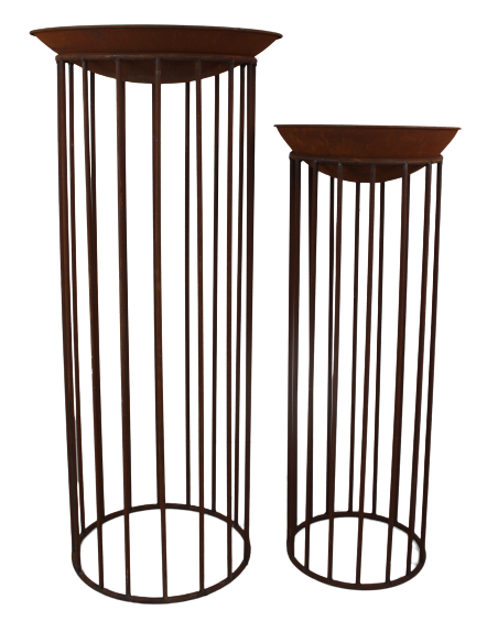 Piedestal i rustfarget metall