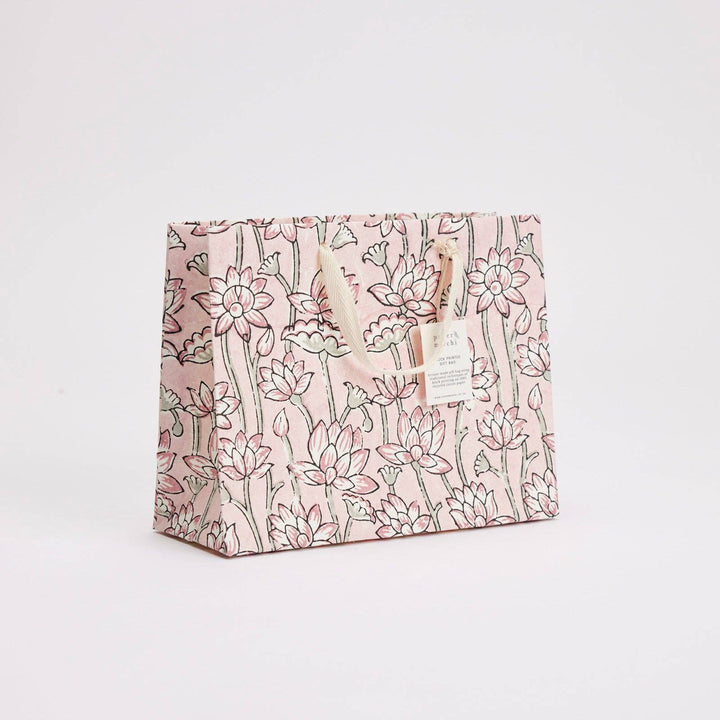 Håndtrykte gaveposer – Pink Earth (Medium)