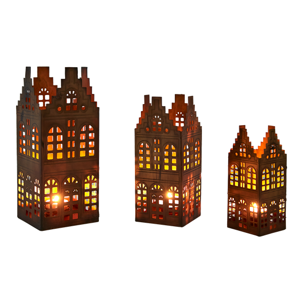 Lykt Hus Design 1 – messingfarget