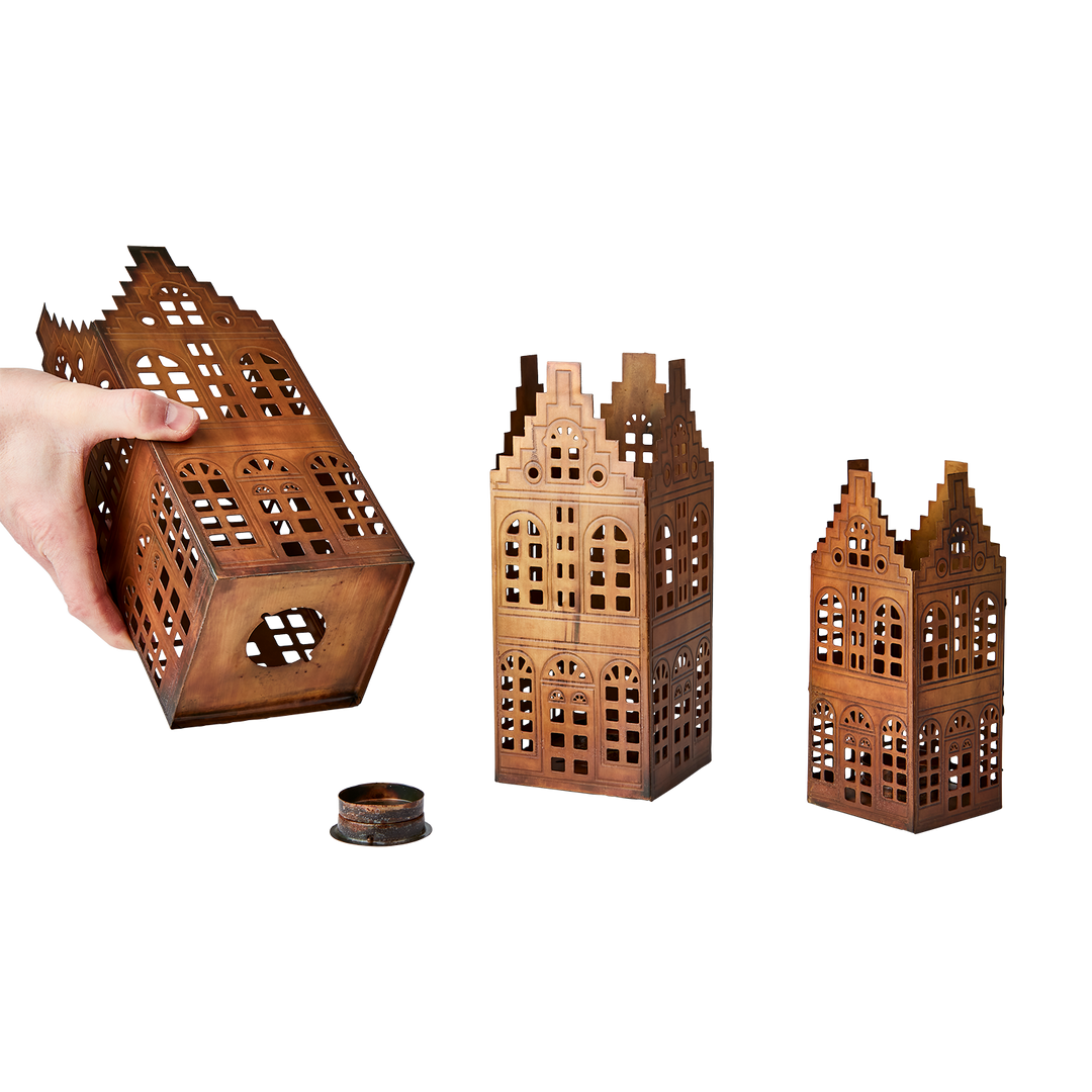 Lykt Hus Design 1 – messingfarget