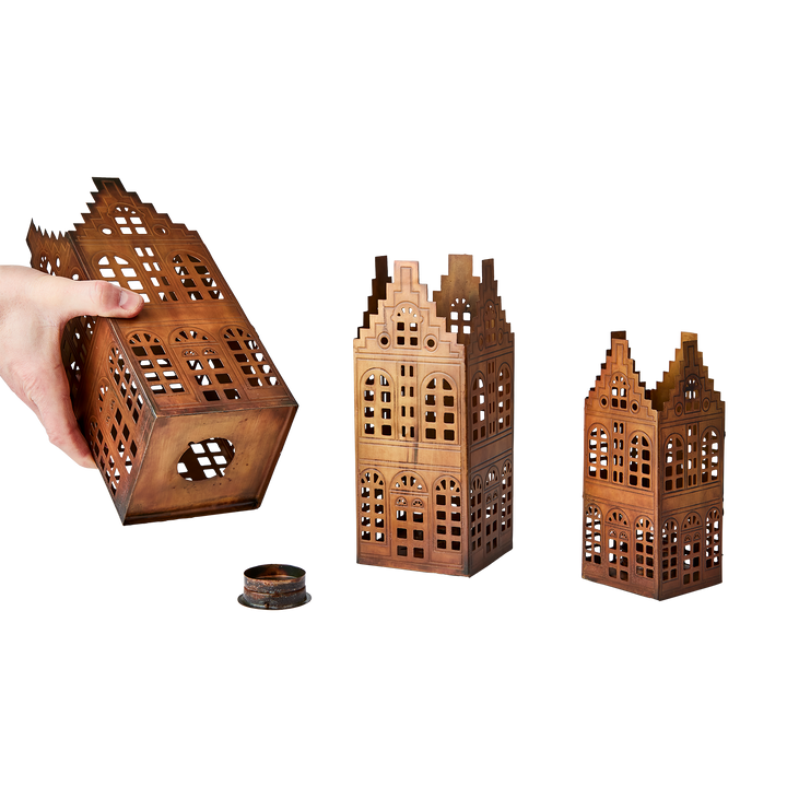 Lykt Hus Design 1 – messingfarget