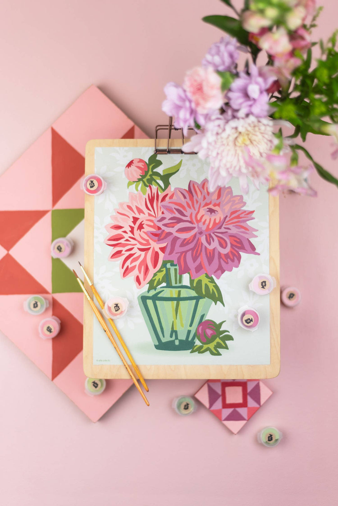 Dahlias in Vase – Paint by Numbers