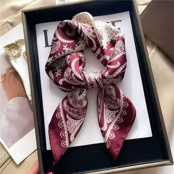 Skjerf - Burgundy Paisley - 70*70 cm