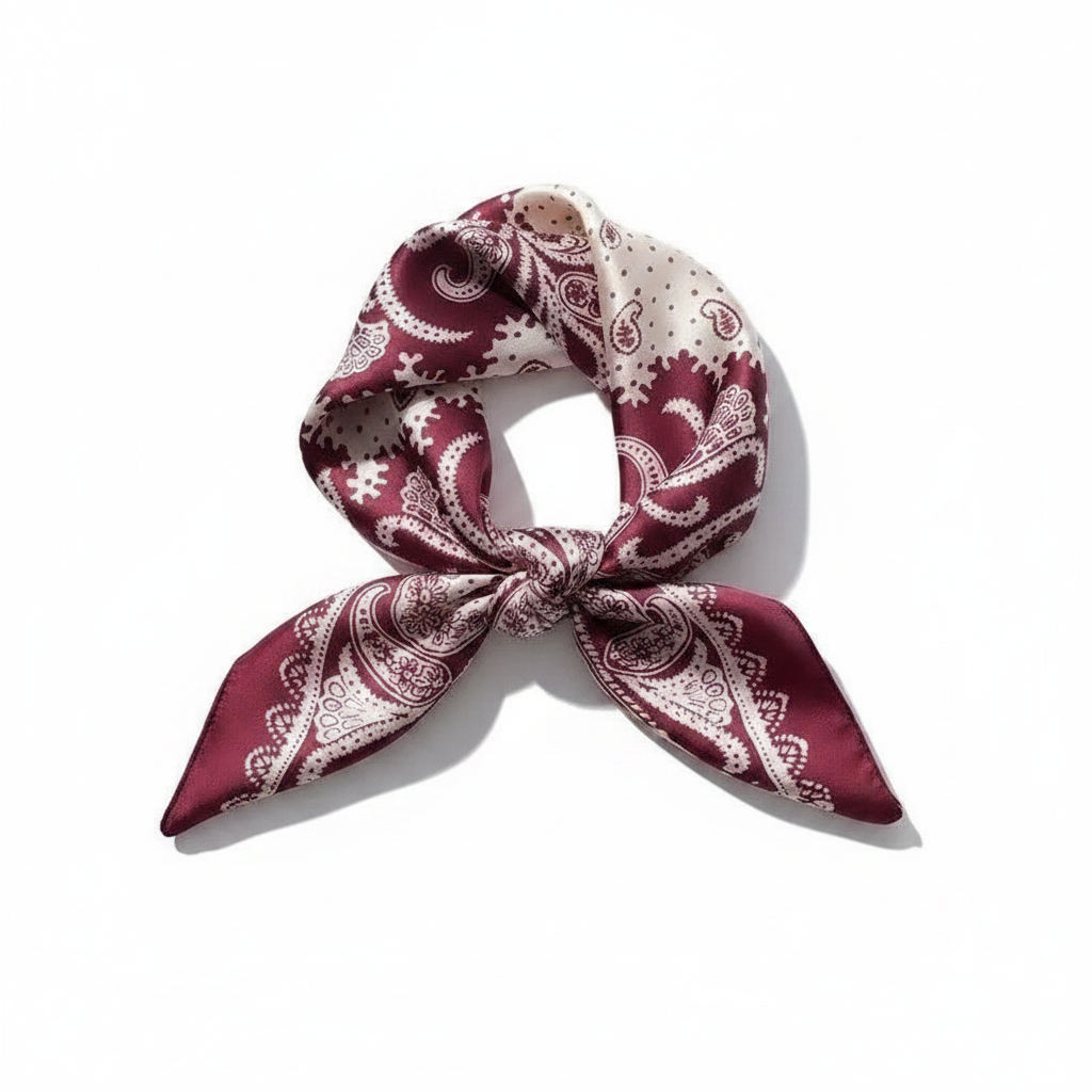 Skjerf - Burgundy Paisley - 70*70 cm
