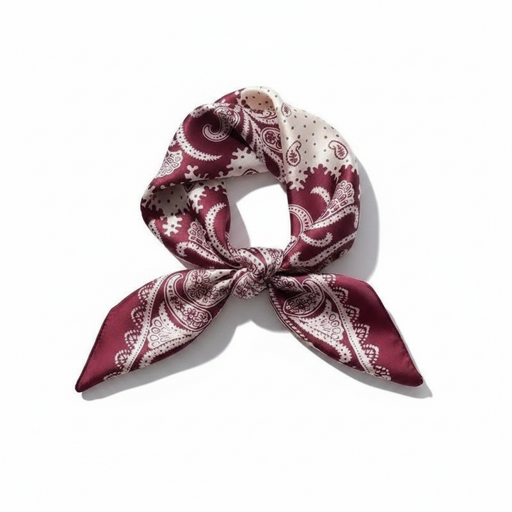 Skjerf - Burgundy Paisley - 70*70 cm