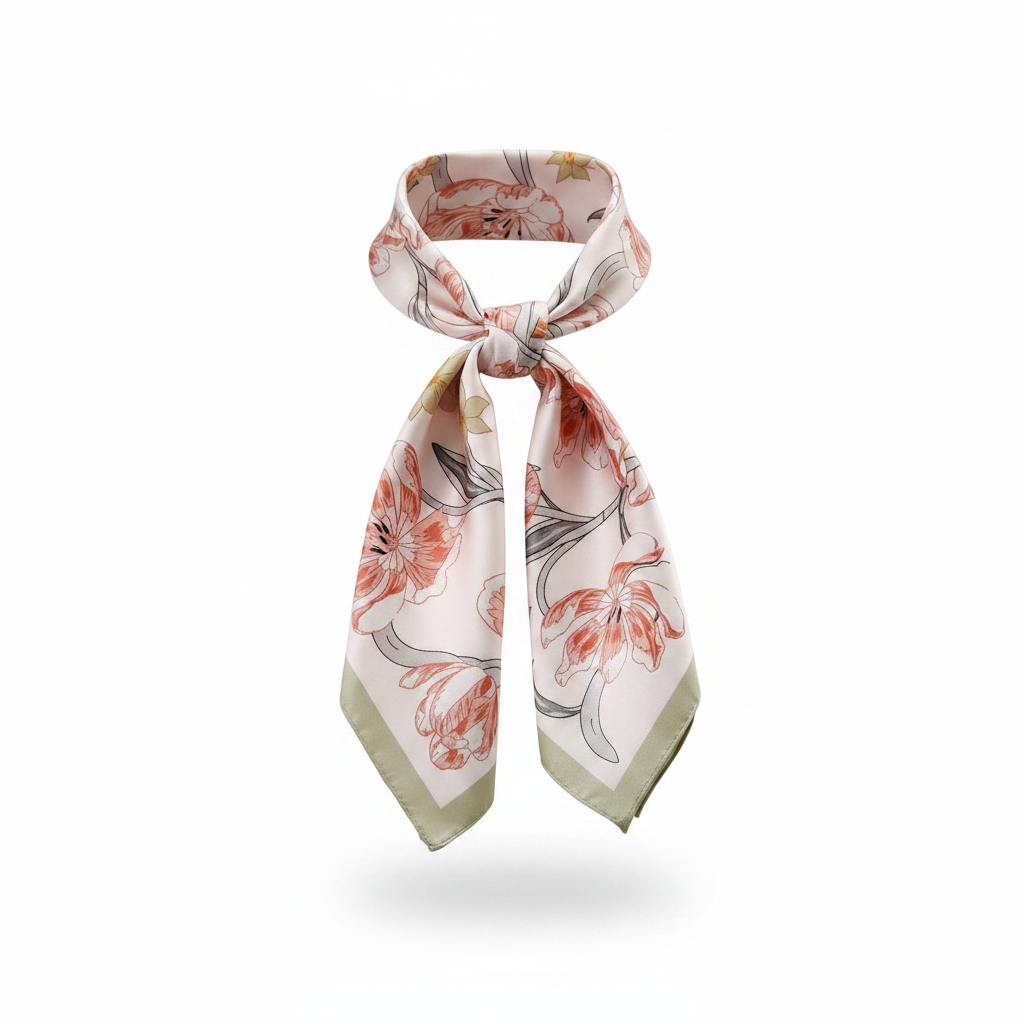 Skjerf - Sweet blossom - 70*70 cm
