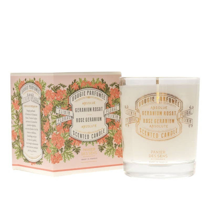 Duftlys Rosegeranium 180 g – Håndlaget i Frankrike