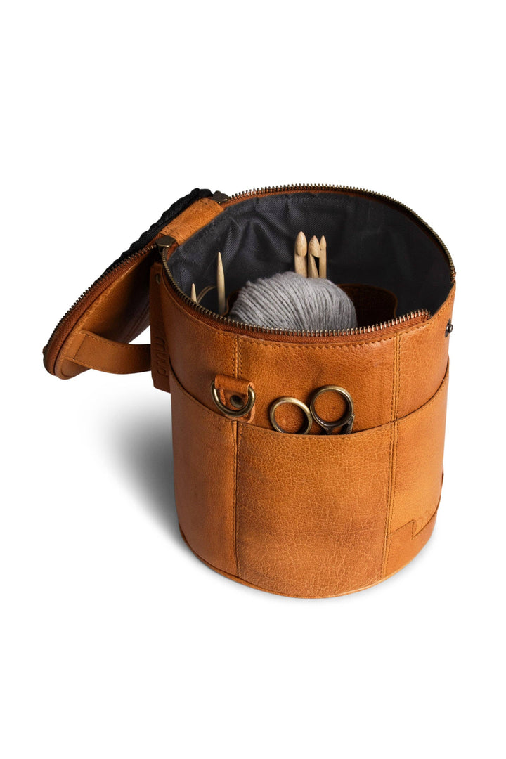 Håndlaget prosjektveske i skinn – Saturn