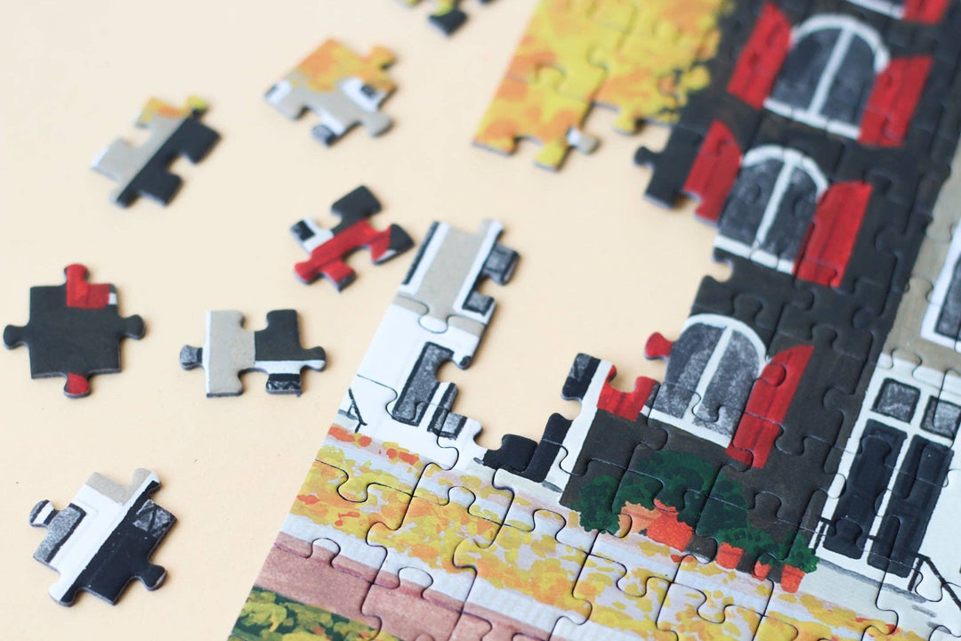 Amsterdam Puslespill 500 brikker – Illustrert av Rachel Victoria Hillis