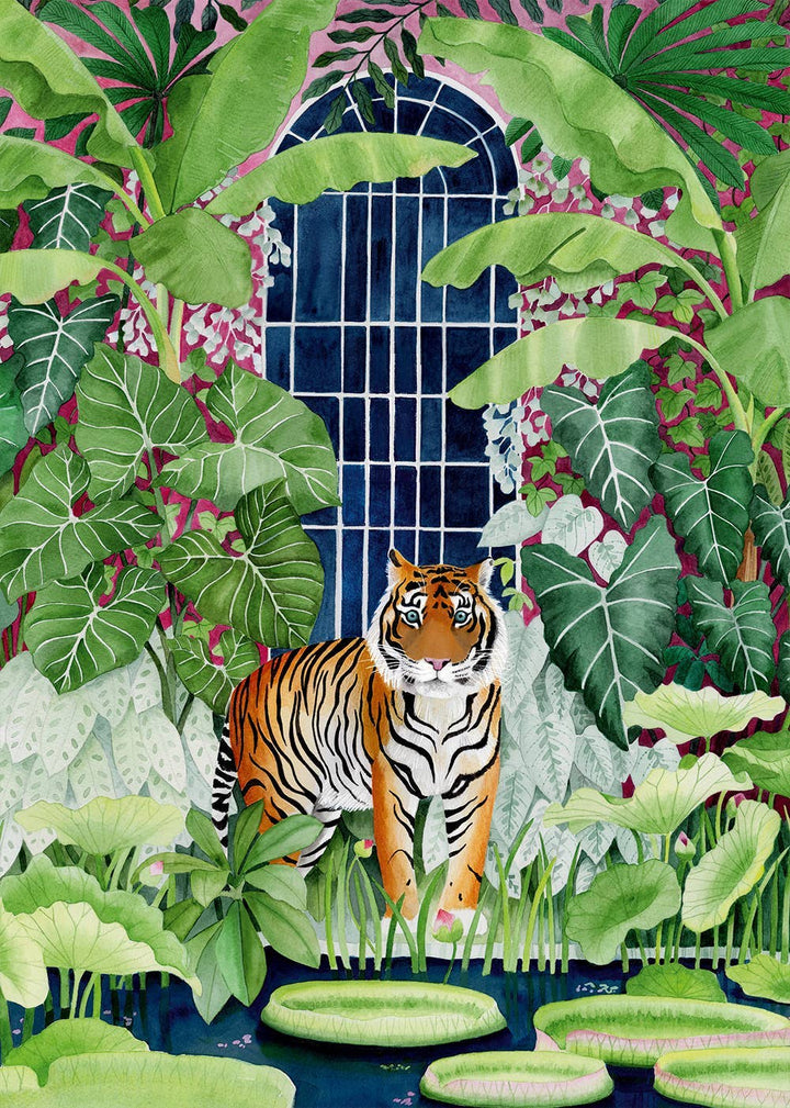 Greenhouse Tiger Puslespill 1000 brikker - Illustrert av Bex Parkin