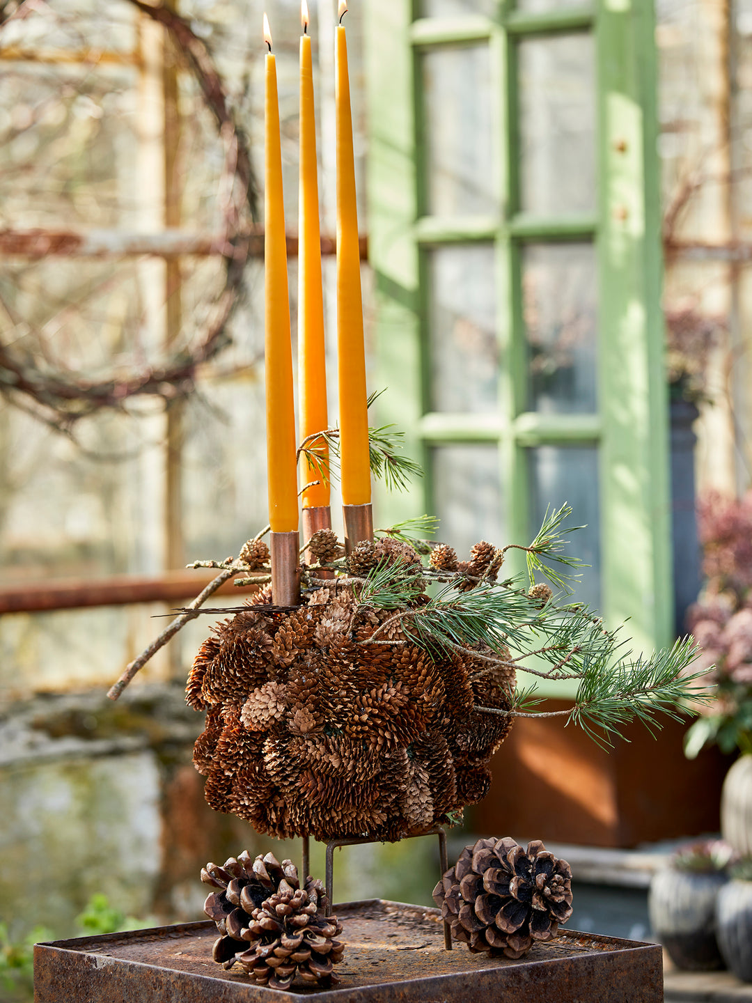 Lysspyd i kobberfarge – 21 cm