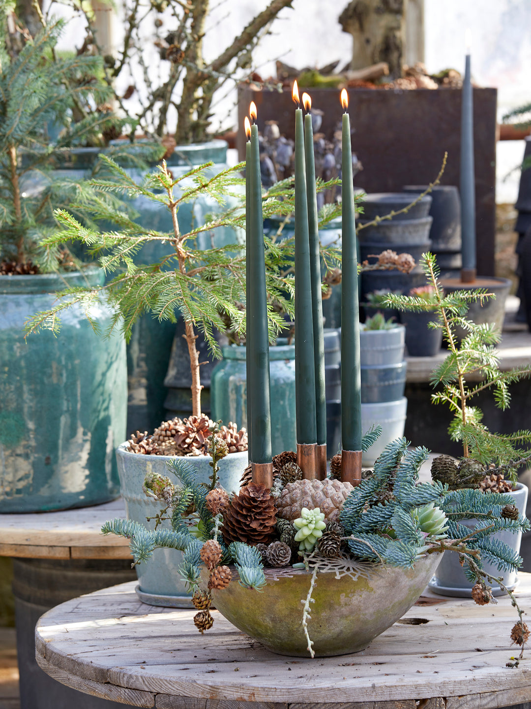 Lysspyd i kobberfarge – 21 cm