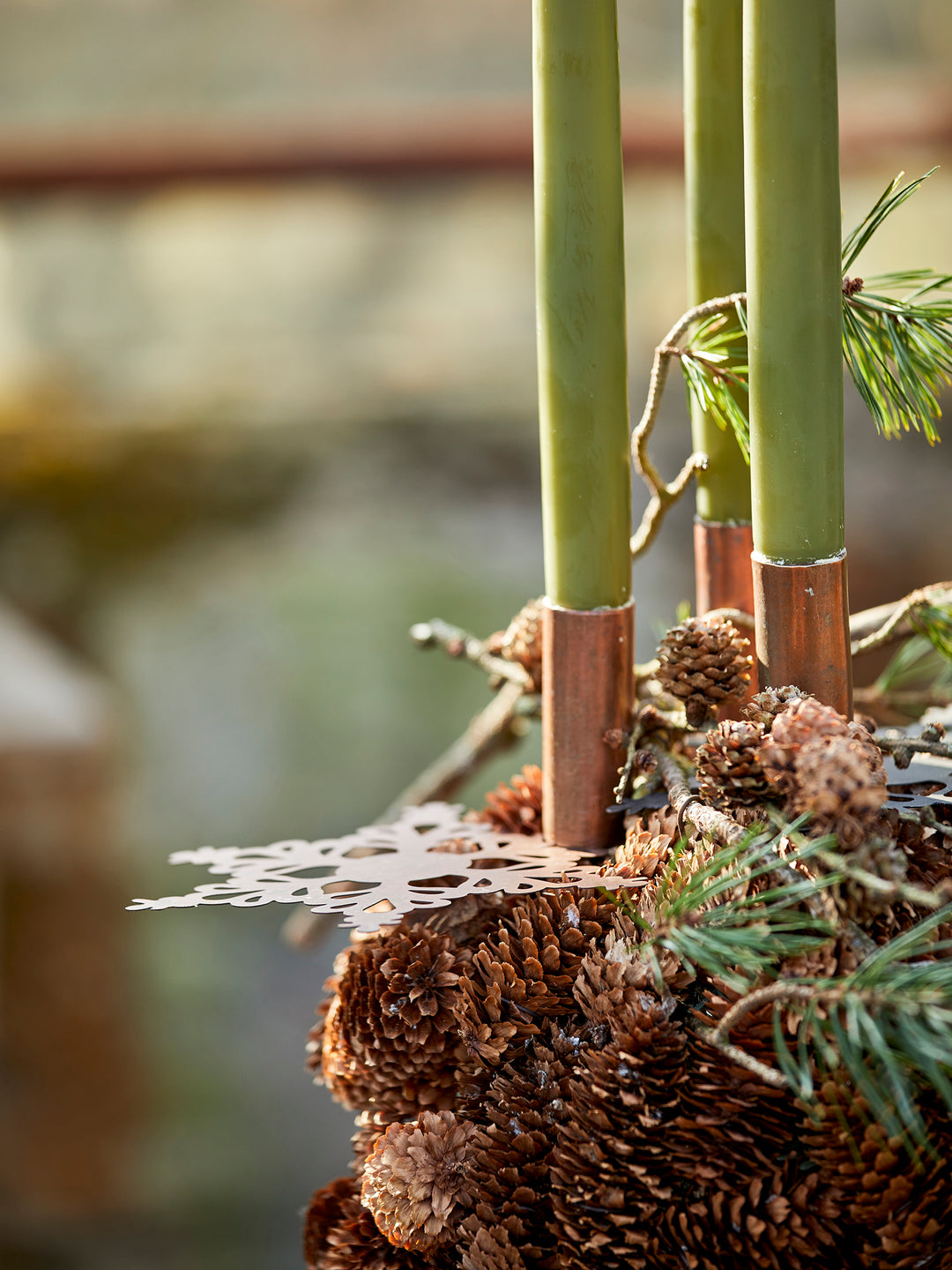 Lysspyd i kobberfarge – 21 cm