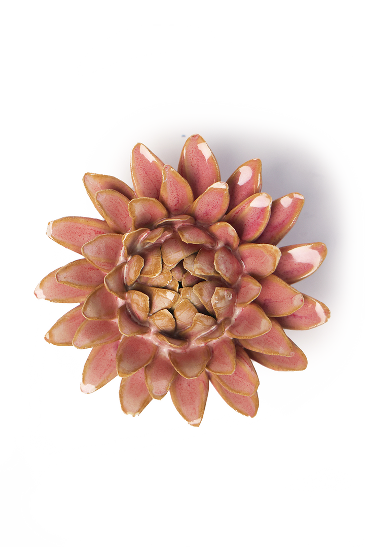 Keramisk blomst - Rose Quartz Pink Strawflower