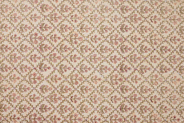 Håndtrykket gavepapir – Floral Lattice Terracotta