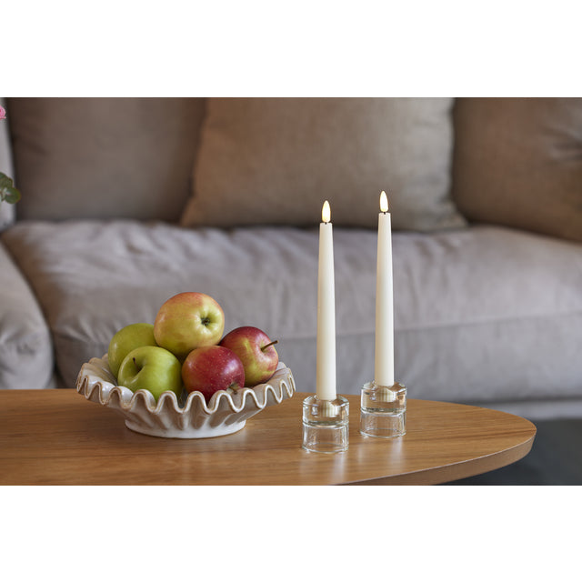 LED Kronelys – 2,2 x 22 cm, Ivory (2 pk)
