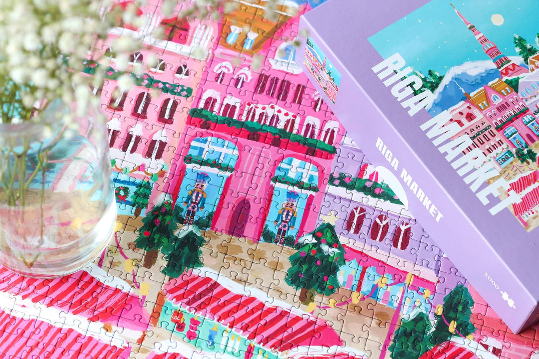 Riga Market Puslespill 1000 brikker – Illustrert av Millie Putland