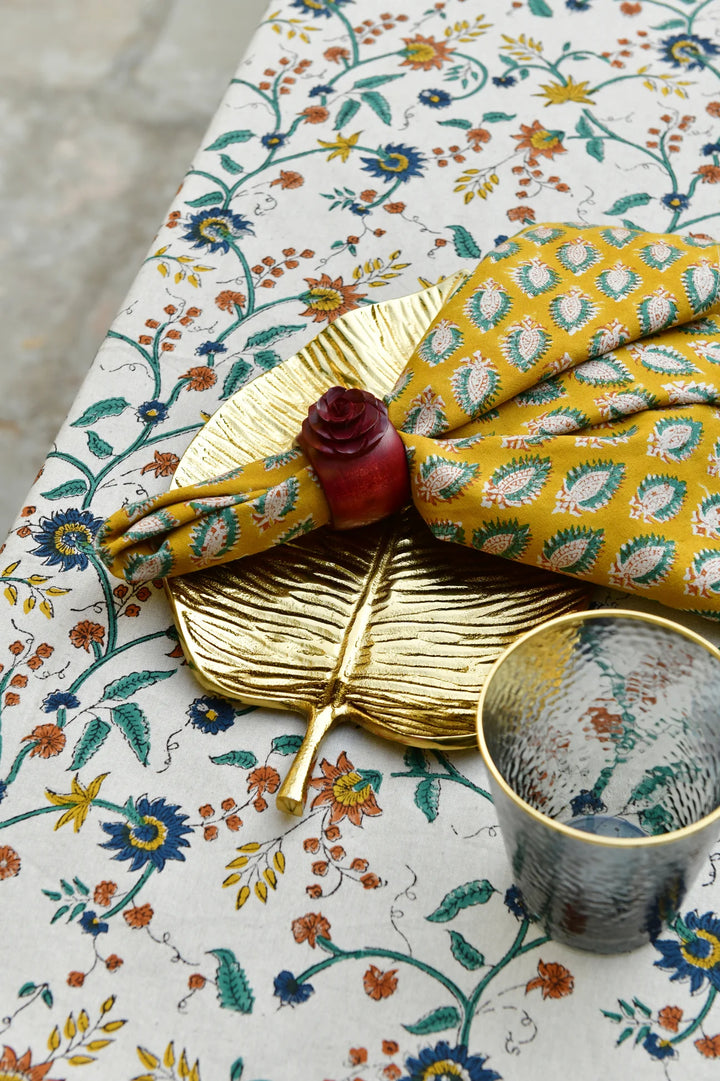 Chamois Samode Duk – Oker, Blå & Grønn