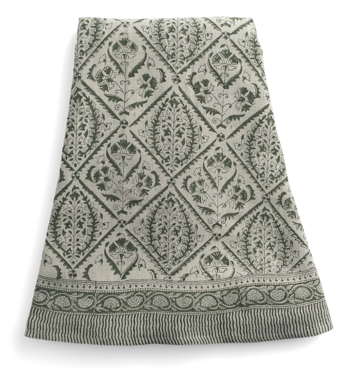 Linduk Jaipur – Moss Green Rundt 220 cm