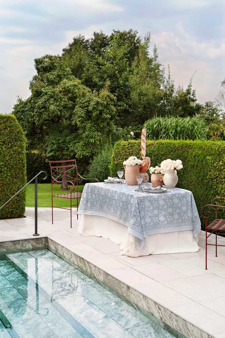 Rund duk Indian – Dusty Blue 160 cm