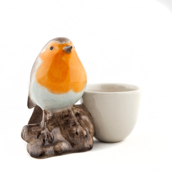 Rødstrupe med Eggkopp – Quail Ceramics