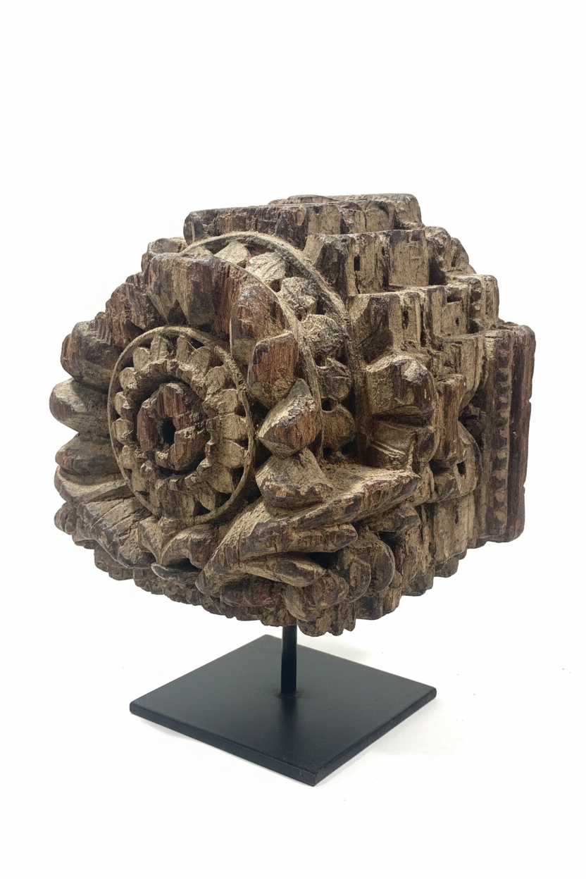 Antikk Treskulptur fra Marrakech